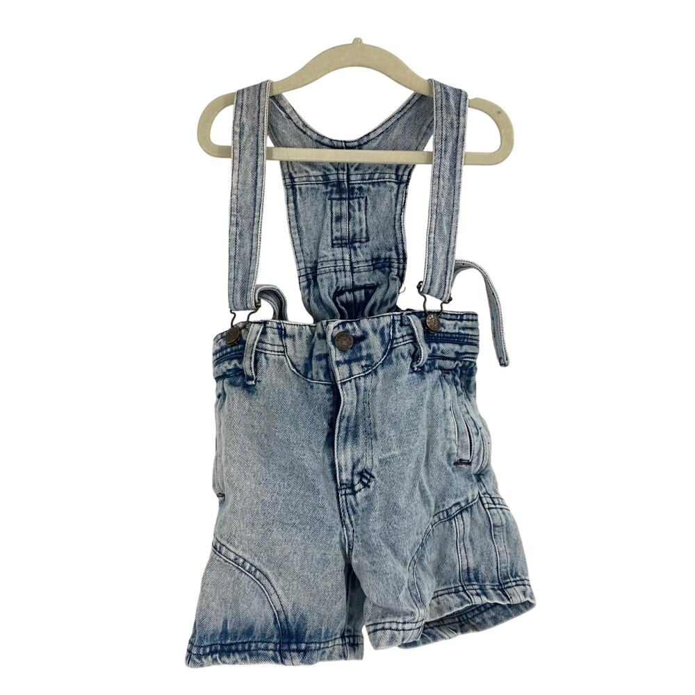 Vintage 90s Body Gear Toddler 4T Acid Wash Shortalls Overalls Hip Hop